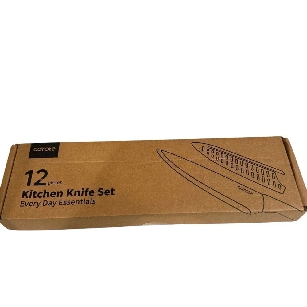 Carote Knife‎ Set 12 Piece Neutral Colors Stainless Steel Ceramic Coating Knives